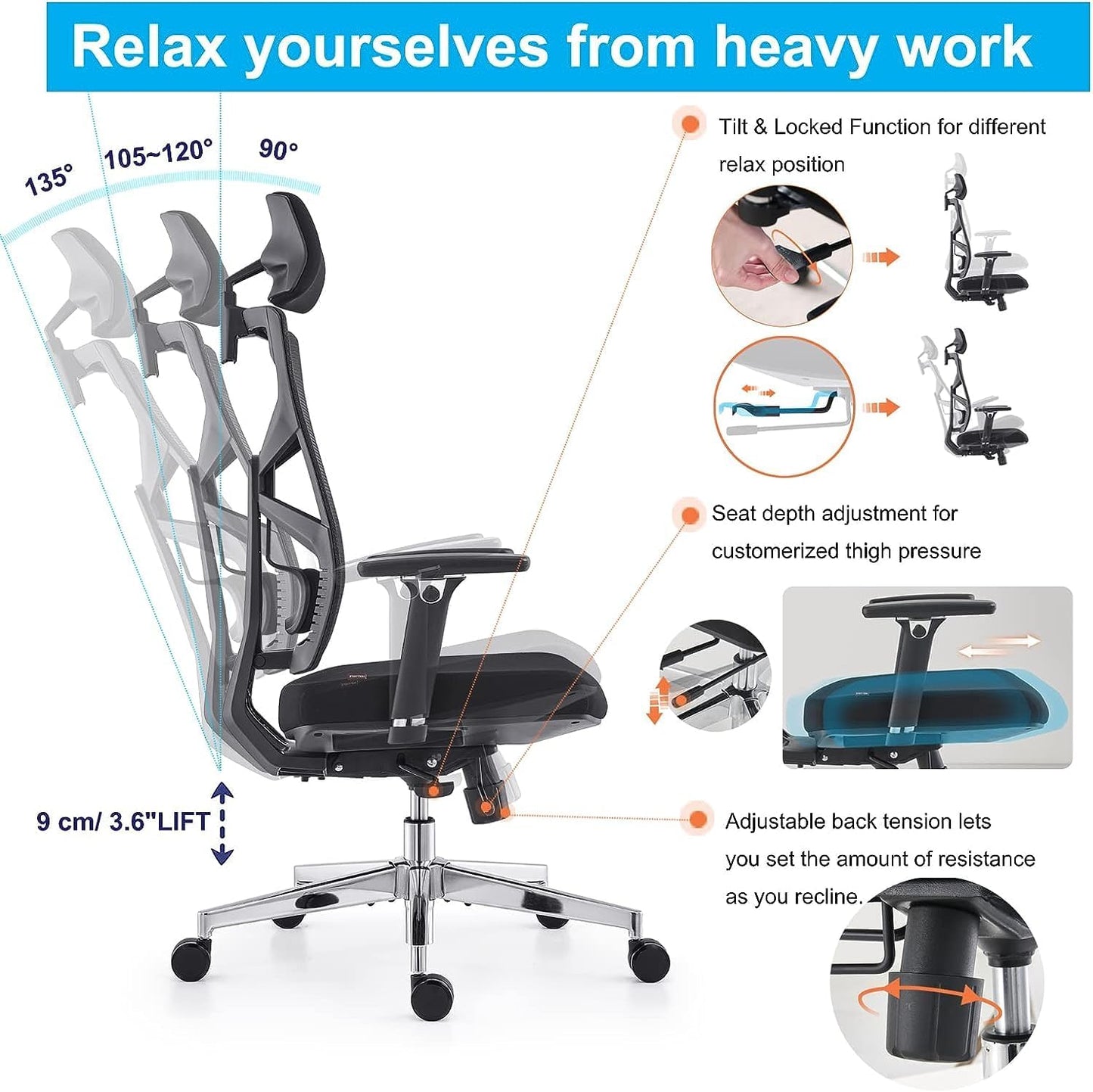 CADEIRA ESCRITORIO ERGONOMICA